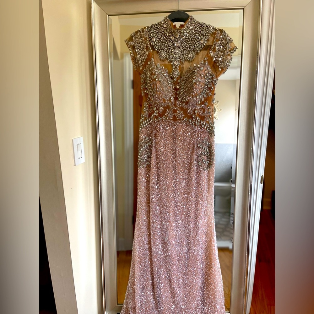 Gorgeous gown from Portia and Scarlet. Engagement, wedding, maid of honor.